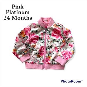 Pink Platinum | Baby Girls Floral Jacket | 24 Months | Pockets | EUC